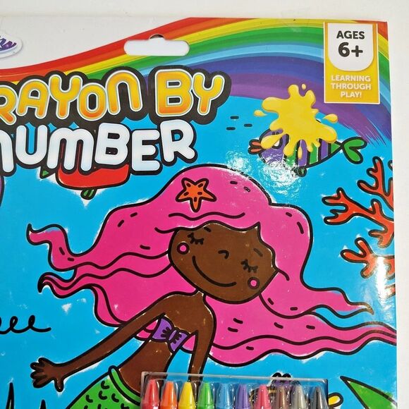 Grafix Crayon By Number 1 Printed Sheet 10 Crayons Learning Play Age 6+ Craft - Picture 3 of 8